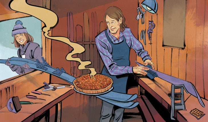 "Fine Tuned pie in the ski shop"