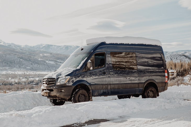 Mercedes Sprinter Van Conversion - 144 Wheel Base 4X4 High Roof Blue the Vanlife van