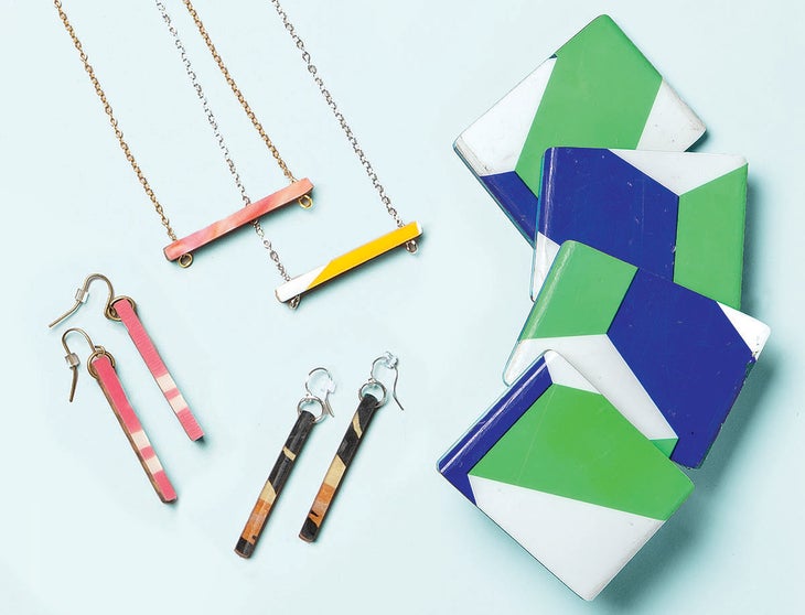 SKI1219-Gift-Under50-ApresSkiJewelry Après Ski Jewelry Freerider Necklace, Powderhound Earrings + Camber Coasters