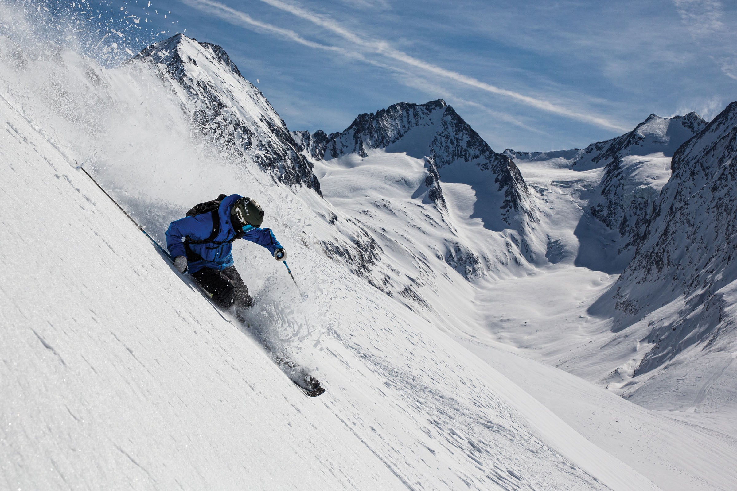 "Baker Boyd skiing the slopes of Obergurgl, Austria."