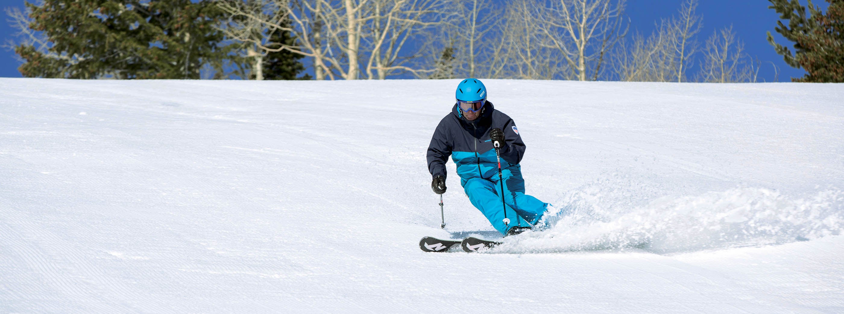 Michael Rogan skis a short-radius turn