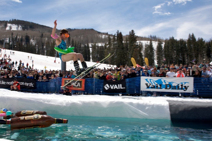 Spring Back to Vail Pond-Skimming Vail hosts the World Pond Skimming Championships on April 18 during their Spring Back to Vail festival. With two season passes to the winner, the…