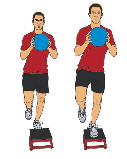 Calves Demonstrating a calf stabilizing workout.