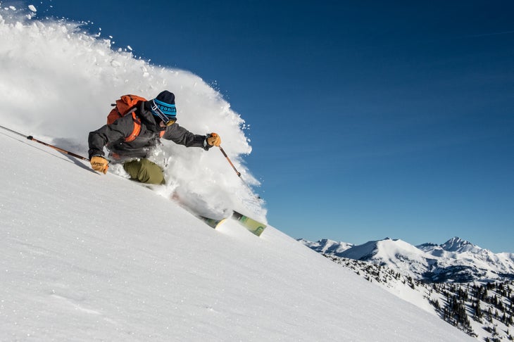 Colorado_ski-10 Skier makes a turn in the Crested Butte backcountry