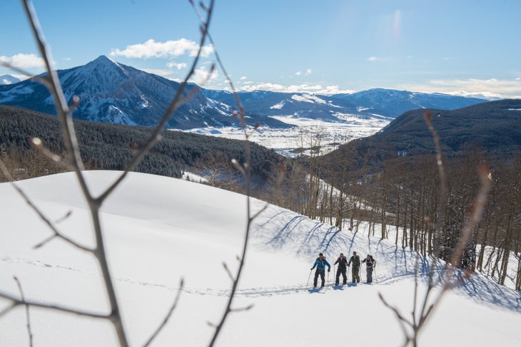 Eleven_Colorado-8601 Four skiers touring near Crested Butte, Colo.