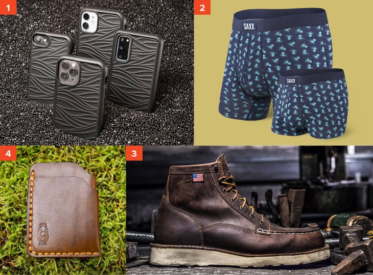 05-ski-fathers-day-2020 Lifeproof WĀKE Phone Case, Saxx Father/Son Undercover 2-Pack, Danner Bull Run Moc Toe Boot, and Dark Forest Rustler Vertical Wallet