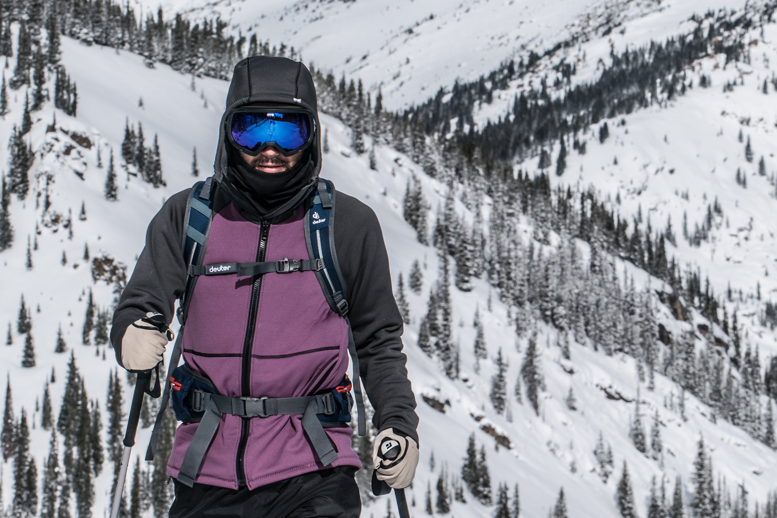"Garrett Schlag on the hunt for powder snow."