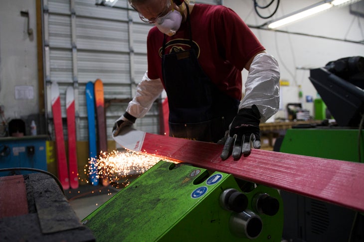 IMG_0215 DPS skis are edged in the brand's SLC factory