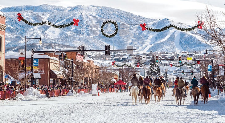 Horses on Main street in Steamboat, CO