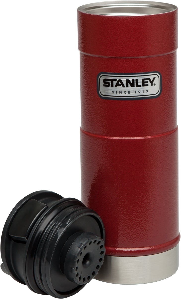 Classic - One Hand Vacuum Mug - 16oz - Hammertone Crimson - Open Stanley Classic One Hand Vacuum Mug