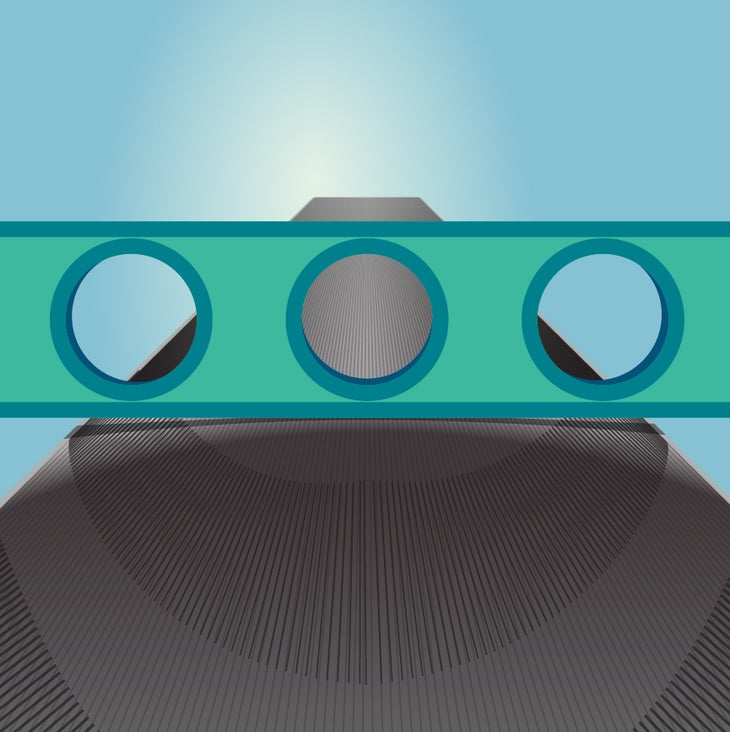 TuningBaseShape_MidHigh Illustration of a convex ski base