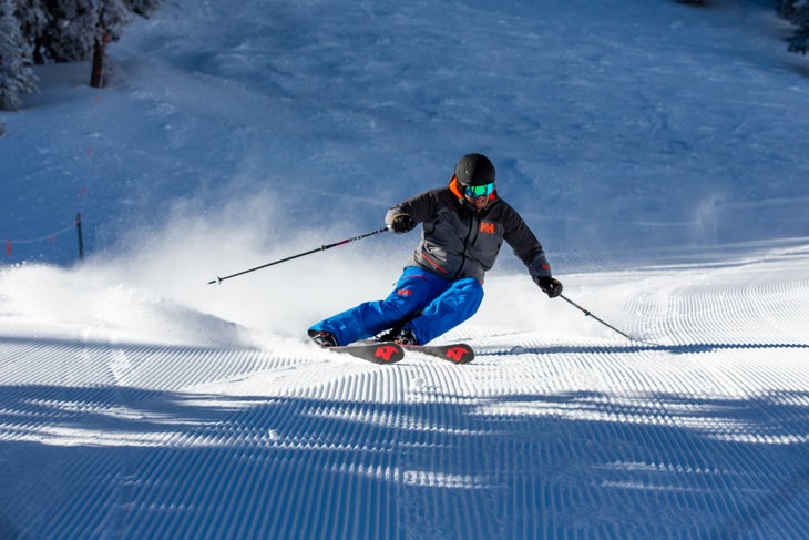 20190305-SkiTest-AllMtn-068 Michael Rogan carving at Taos SKI Test