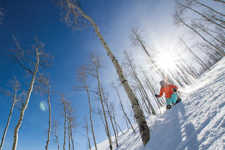 Tree skiing in Park City