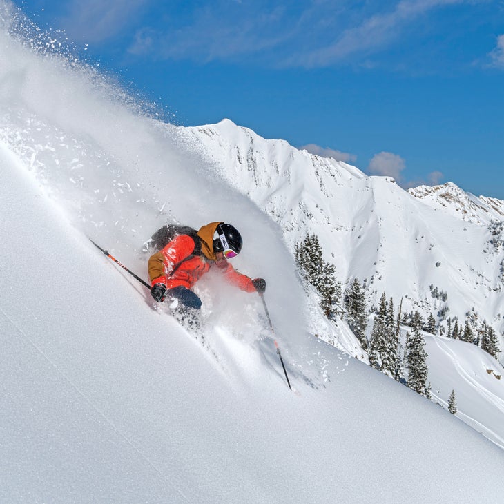 Tyler Peterson skis powder at Alta, Utah