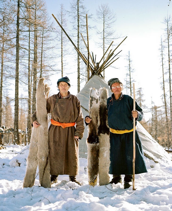Putting the Ganbat and Uvedorj of the Tsaatan people. Thirty percent of Mongolia’s population is nomadic.
