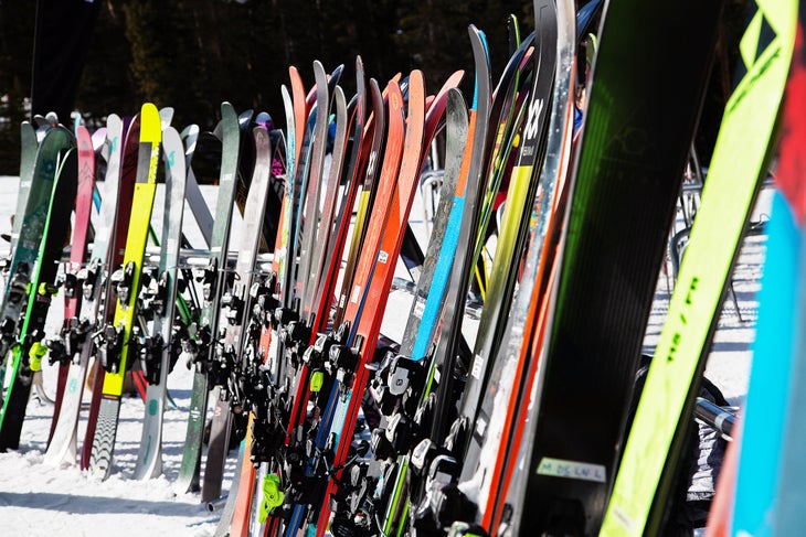 Ski rack at Ski Magazine's ski test