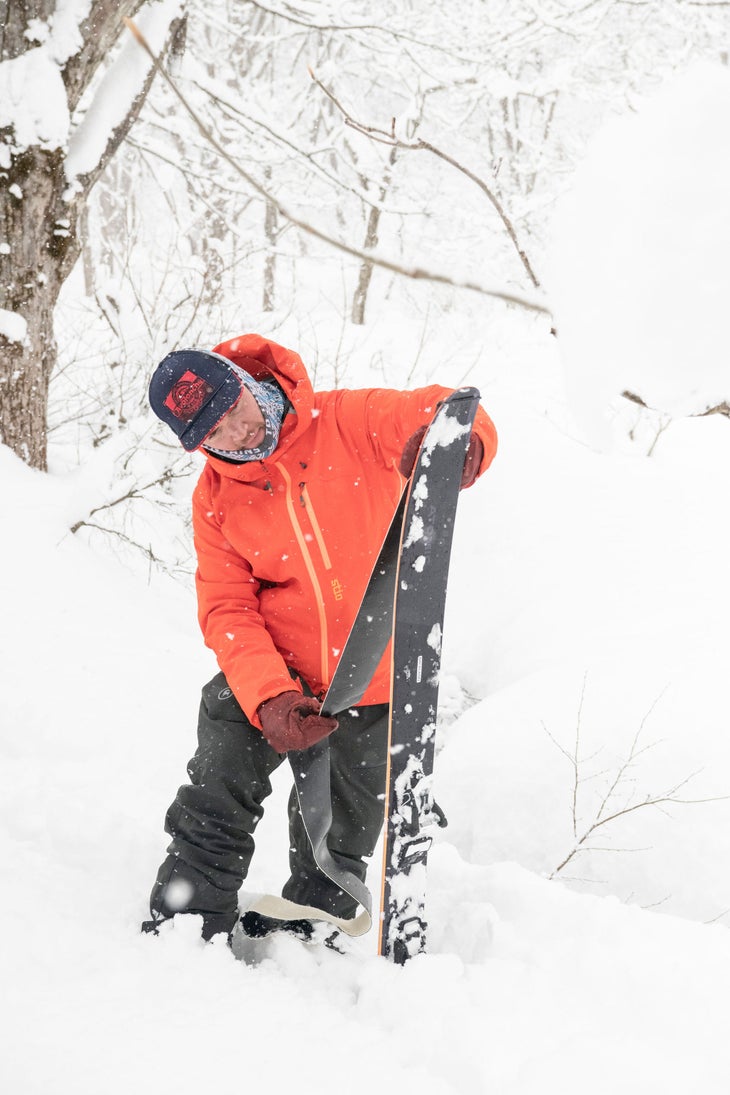 Putting skins on Atomic skis