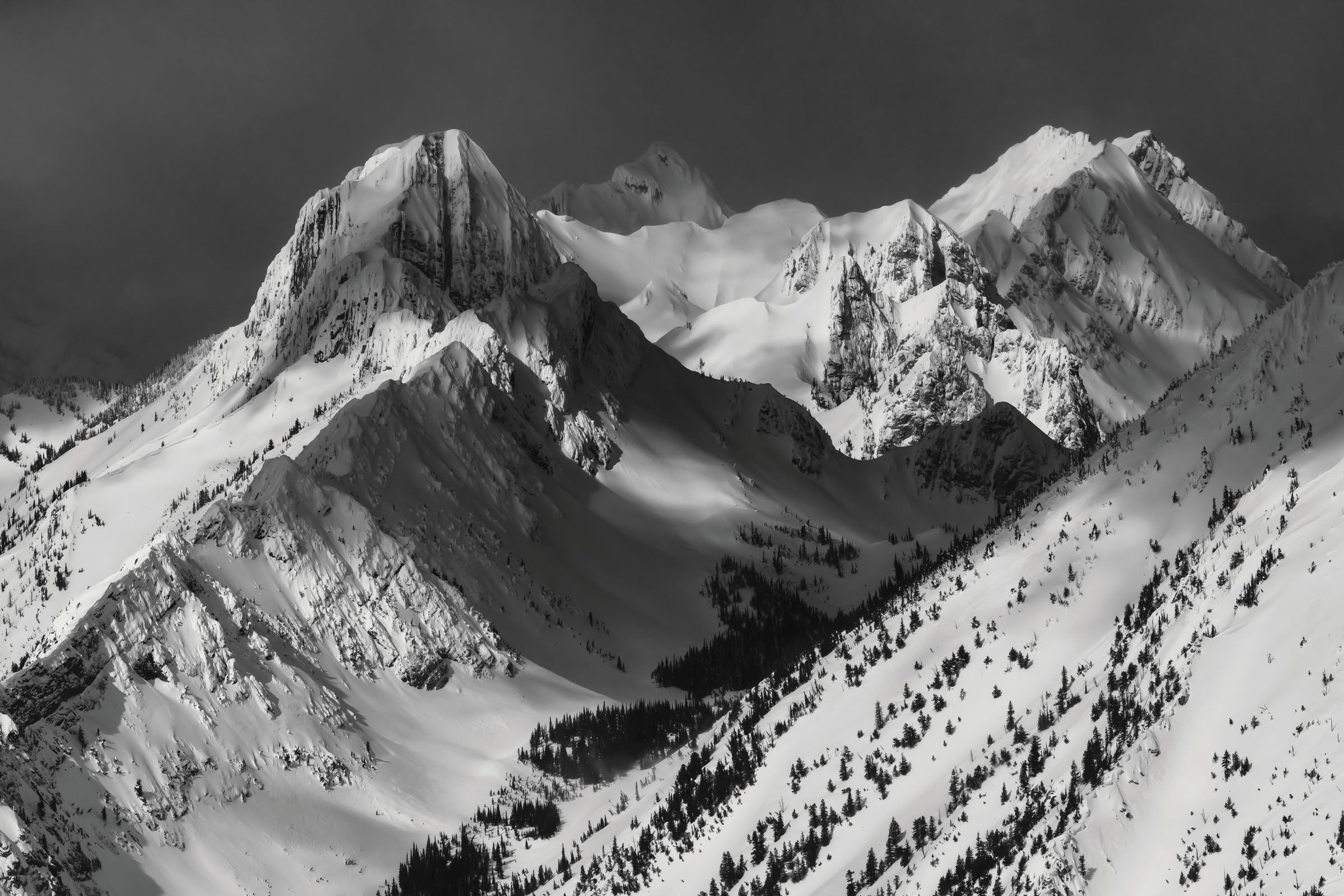 The limestone spires of the Three Bears stand out among Fernie’s Lizard Range.