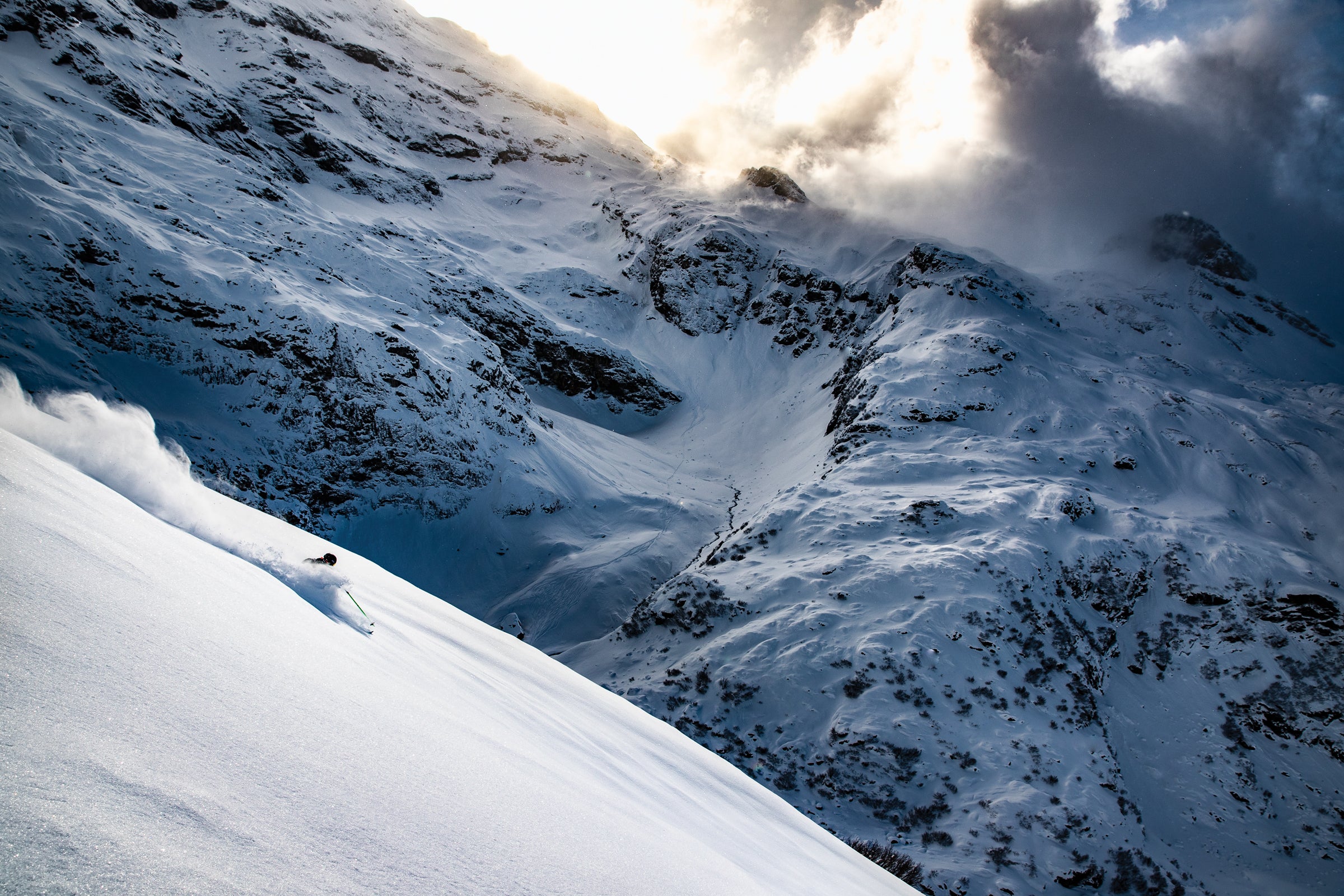 the nearly empty slopes of Engelberg, Switzerland