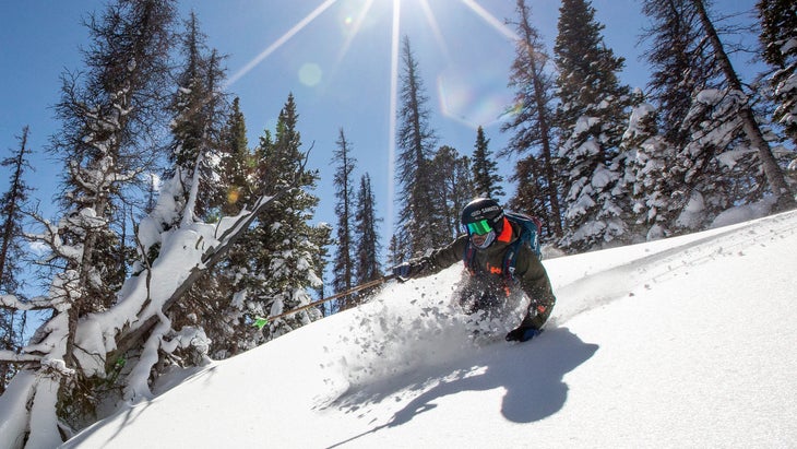 Powder skiing at Monarch Mountain, Colo.