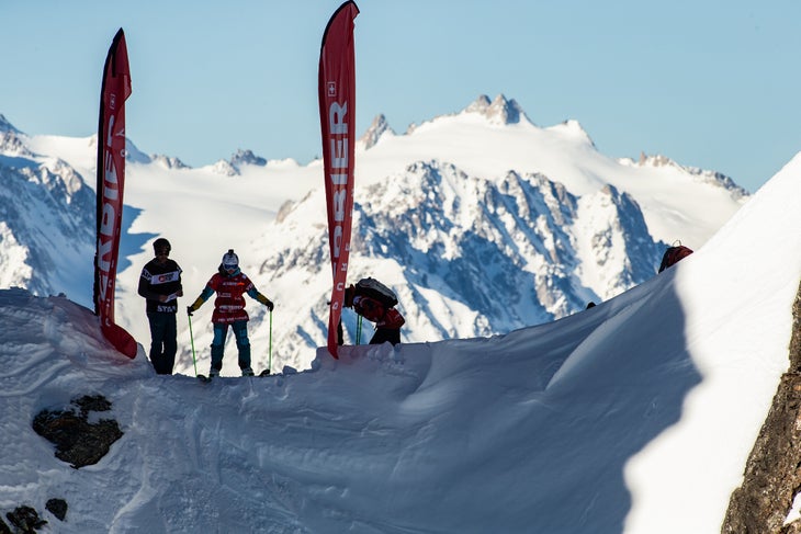Hedvig Wessel in the Verbier Xtreme start gate in 2019