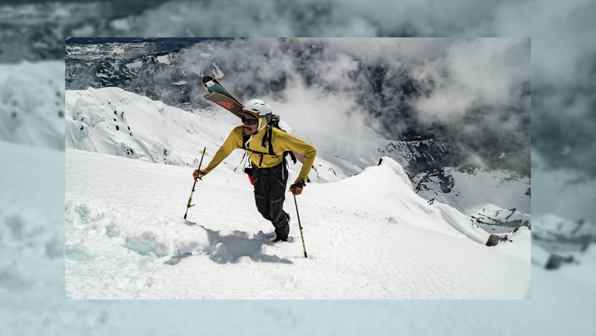 Mallory Duncan skiing West Rib in the Three Sisters Wilderness