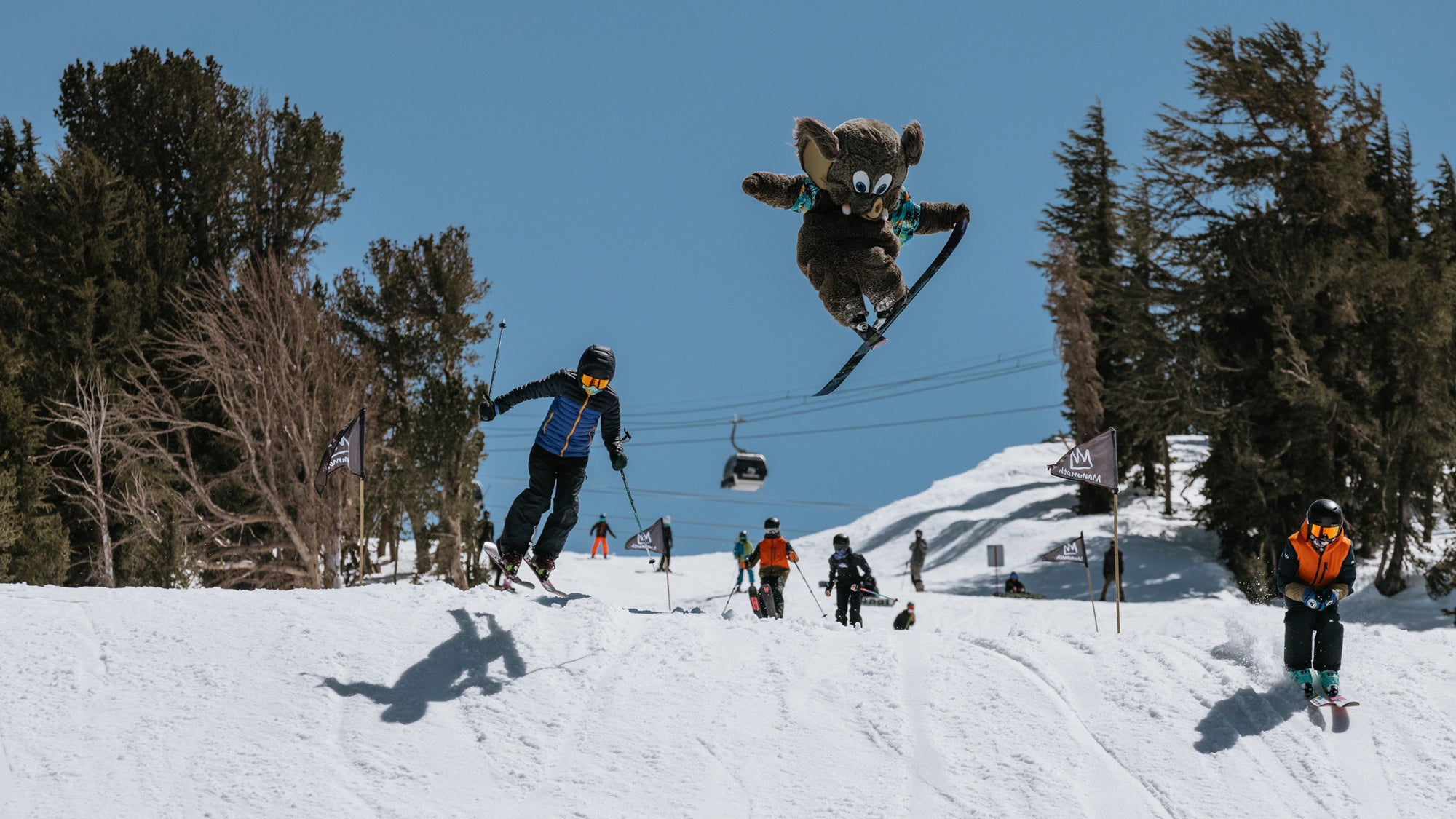 Woolly Mammoth Mascot catching air