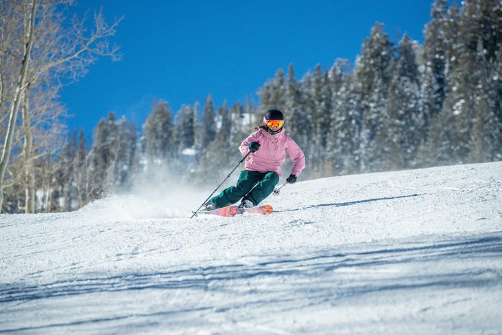Ski tester tests all-mountain skis
