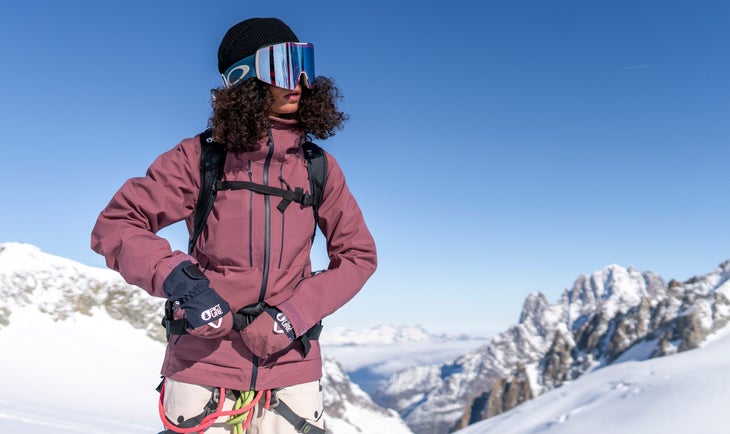 Person wearing Picture jacket and mittens
