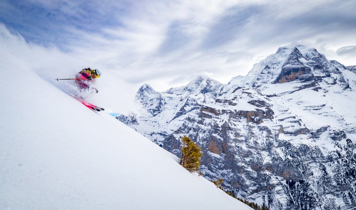 Amie Engerbretson skiing in Switzerland