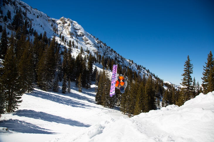 Luke Larsen flipping the Black Crows Corvus at Solitude