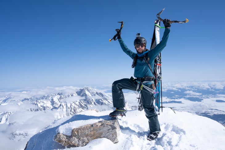 Santi Vega on the Summit of the Grand Teton