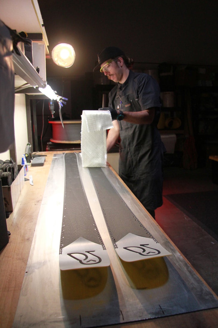 Building skis in the WNDR Factory.