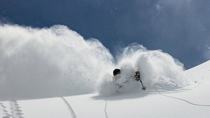 Skiing powder at Silverton Mountain, Colo.