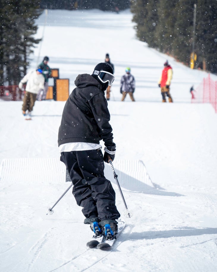 Skiing switch in the terrain park