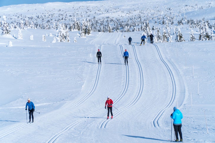 Nordic skiers in Lillehammer, Norway