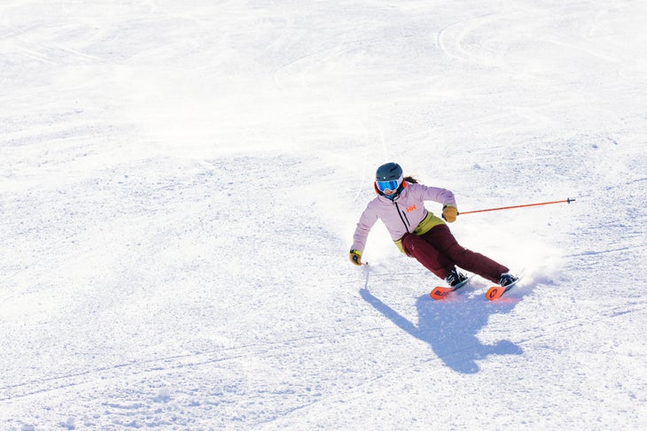 Ski tester Jenny Wiegand on Blizzard skis