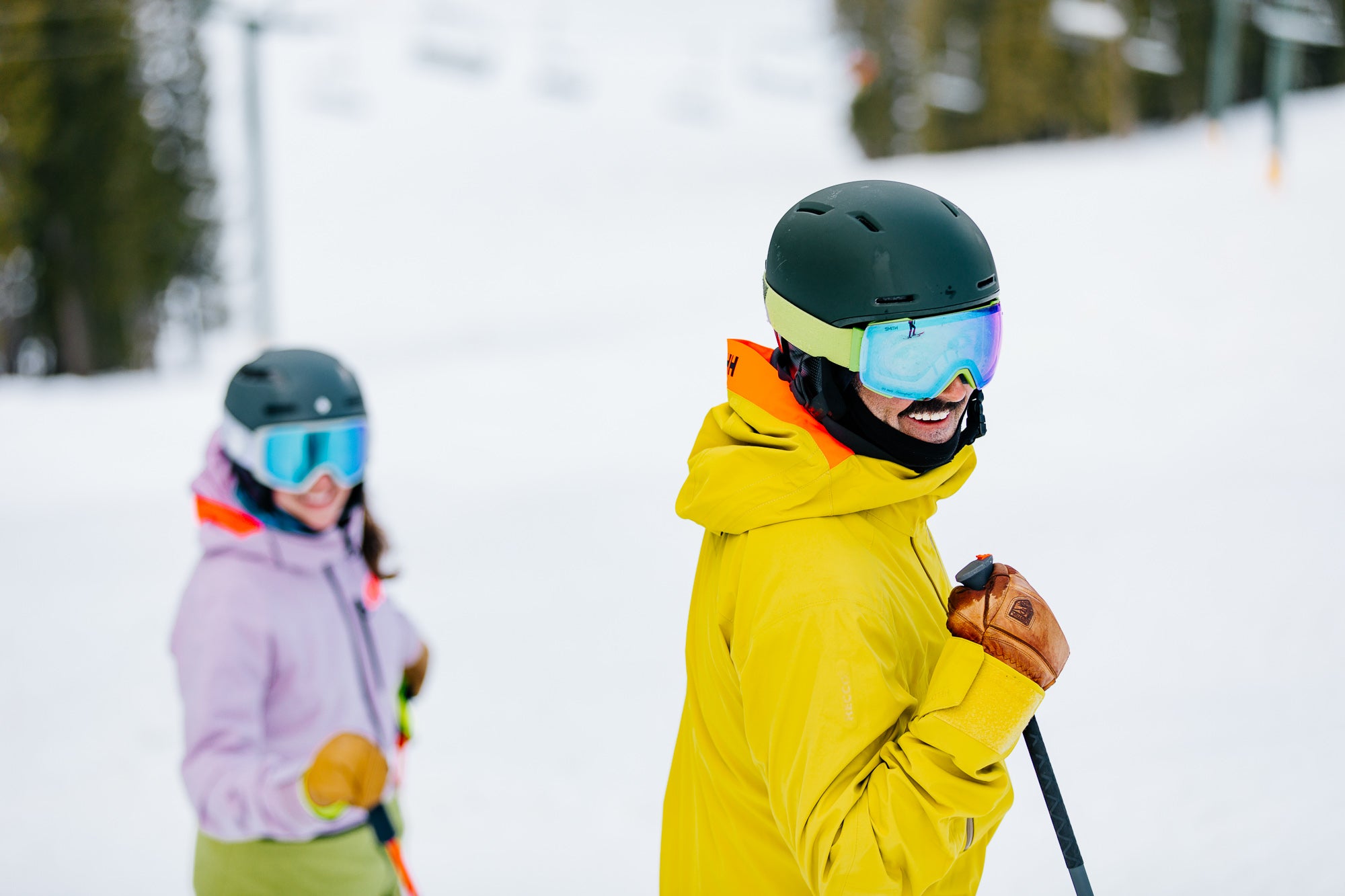 Ski testers on hill at Sun Valley