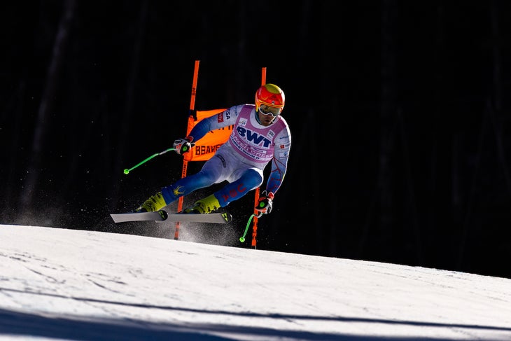 Ski racer Steven Nyman ono course