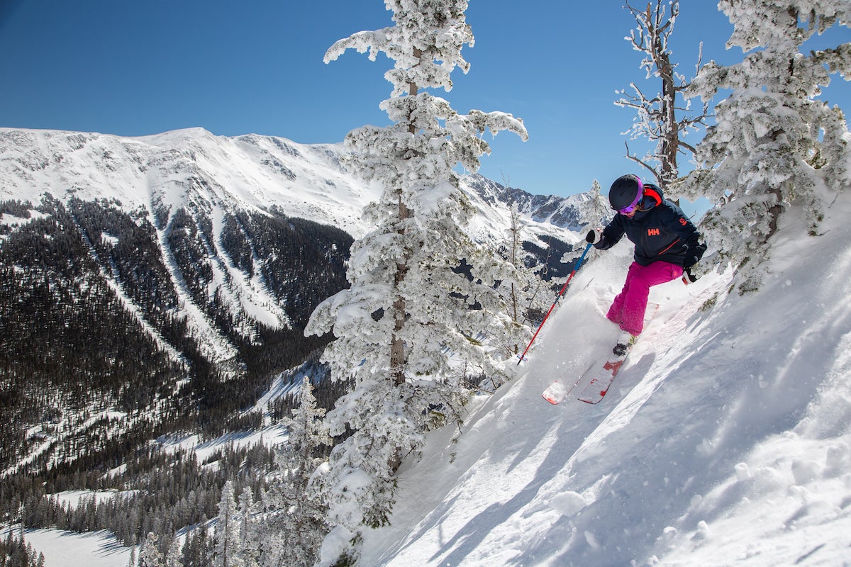 Ski tester on ridge at Taos