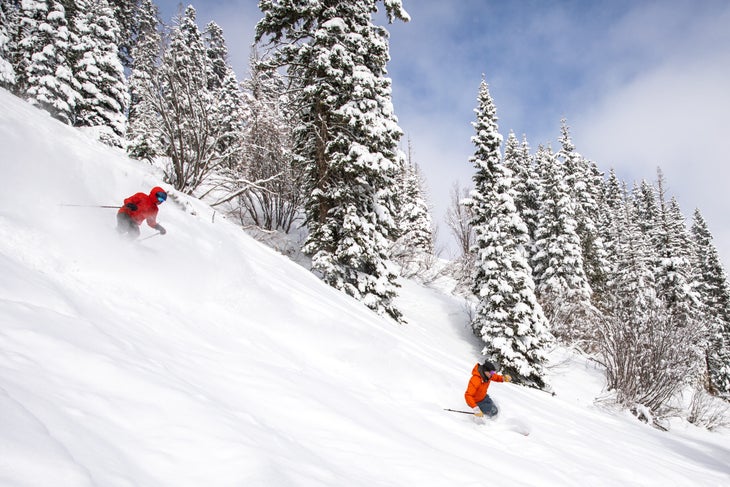 two skiers shredding the mountain in Walla Walla