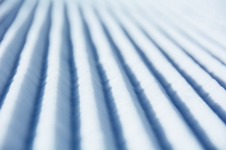 Groomed ski run at Wachusett
