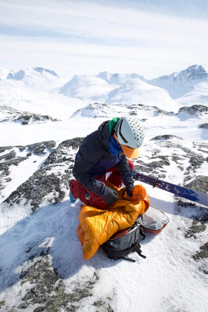 Tester with Rab Mythic Ultra Jacket