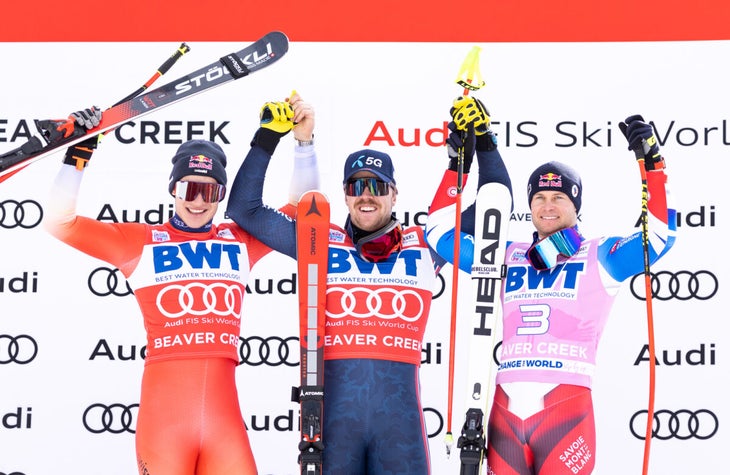 2022 Birds of Prey super G podium finishers