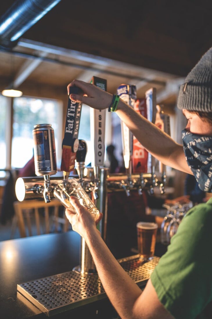 Beer taps in bar
