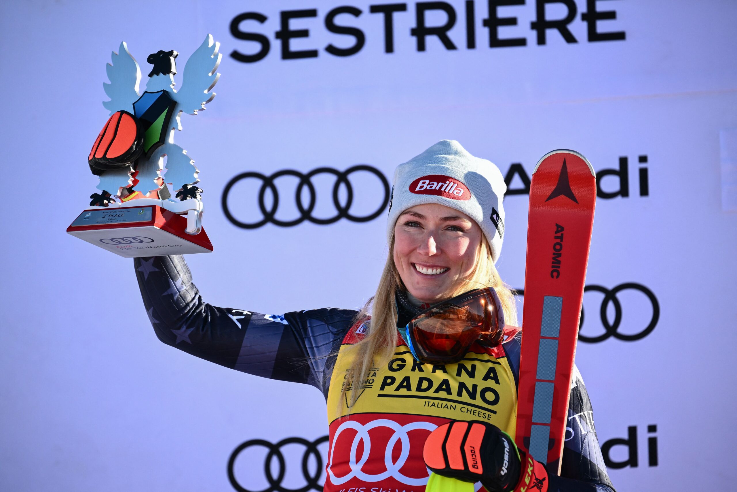 Mikaela Shiffrin slalom podium sestriere