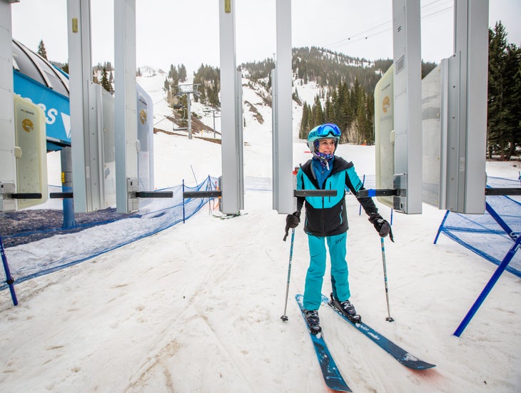 mom in PC skiing