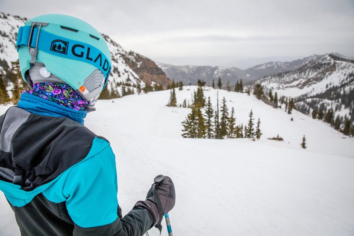 mom in PC skiing