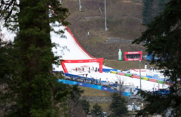 Melted out course for Zagreb World Cup slalom 2023
