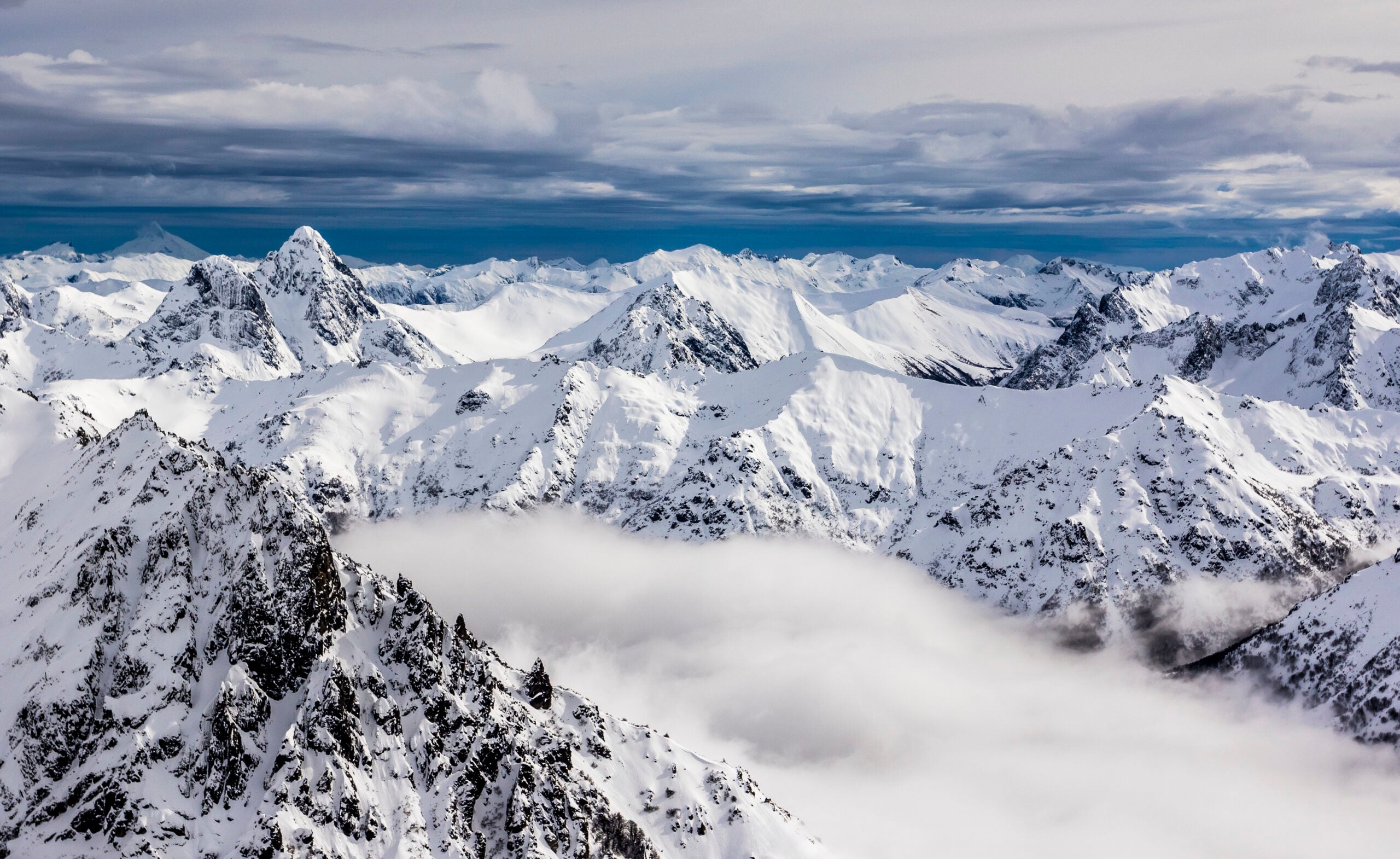 Scenic View Of The Andes Mountains As Seen From The Top Of Cerro Catedral Resort In Argentina